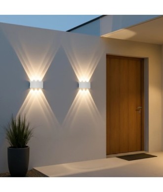 kelvo® SIXOAD KLV-101-0011 Φωτιστικό Τοίχου - Απλίκα LED 18W 1980lm 30° AC 220-240V Αδιάβροχο IP65 Φυσικό Λευκό 4500K - CREE XPE Chip & TÜV SÜD Driver - Λευκό Ματ - Μ17 x Π4 x Υ8cm - 5 Χρόνια Εγγύηση